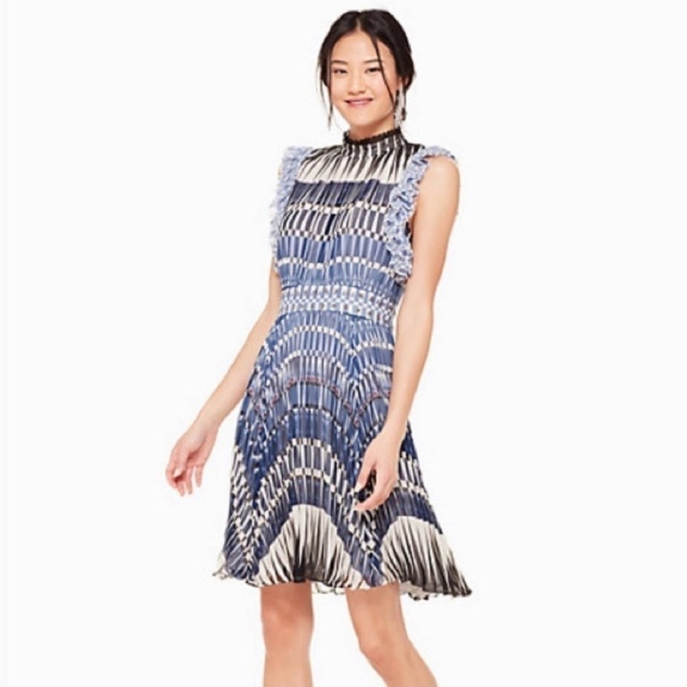 KATE SPADE Madison Avenue Deco Stephana Dress in Rich Navy - NJMU9357 - Sz 0